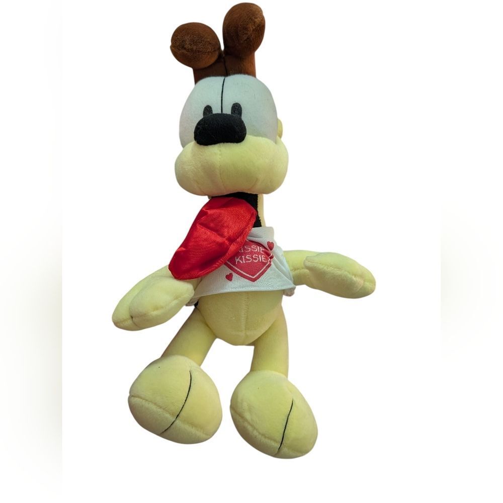 vintage Large Yellow Odie Garfields Dog Plush heart‎ valentine's day Rare